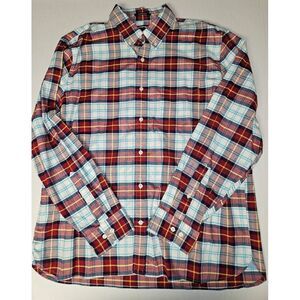 Lands End Sail Rigger Oxford‎ Plaid XL Button Down